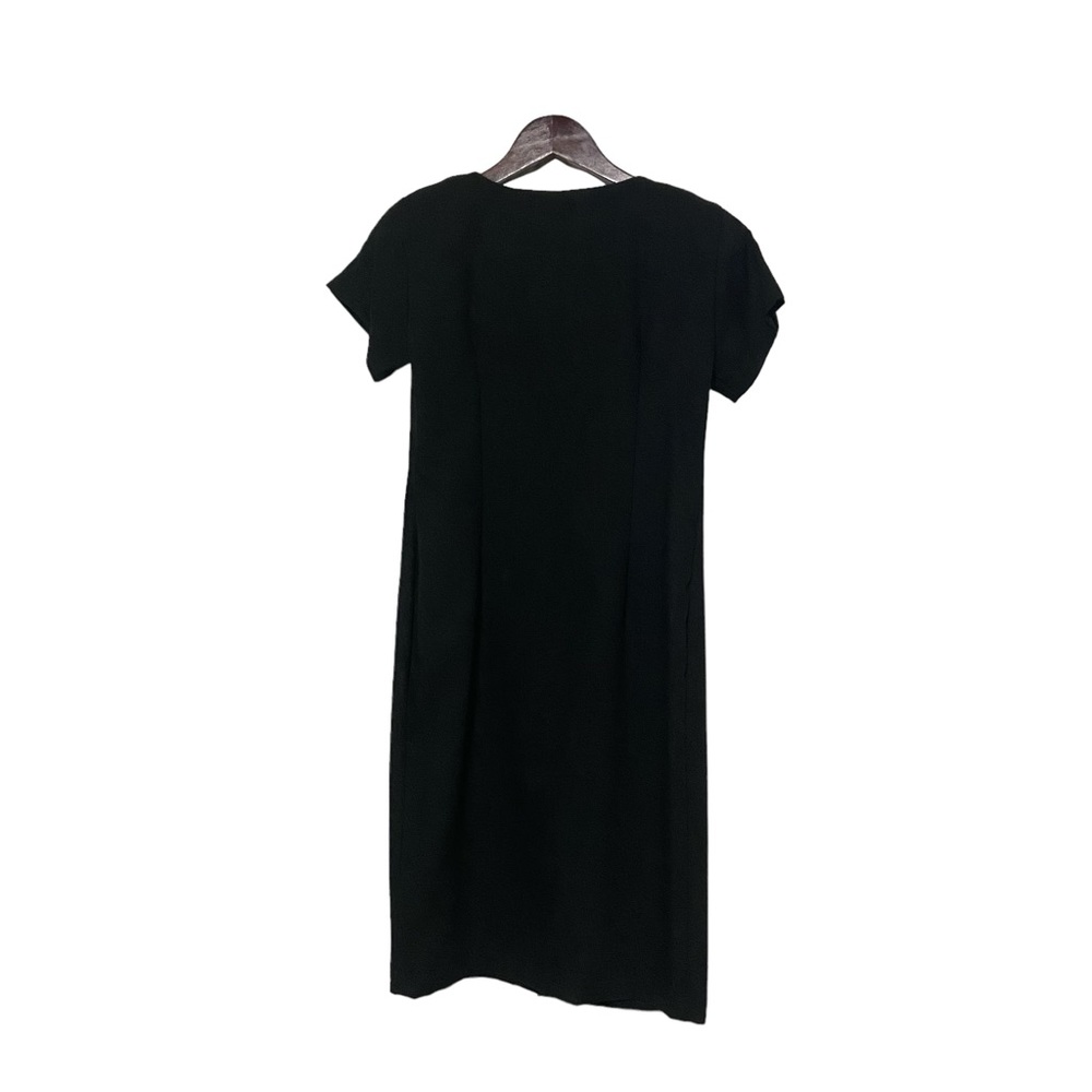 Vintage Rainbow Button Front Fitted David Mitchell Petite 80’s Dress Black - Picture 5 of 14